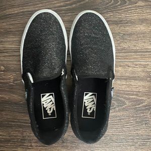 Sparkly Black Vans W6.5